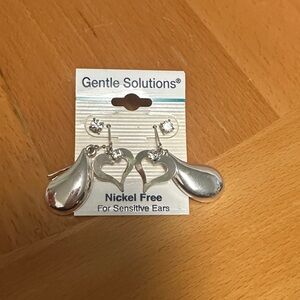 Silver Heart and Teardrop Earrings